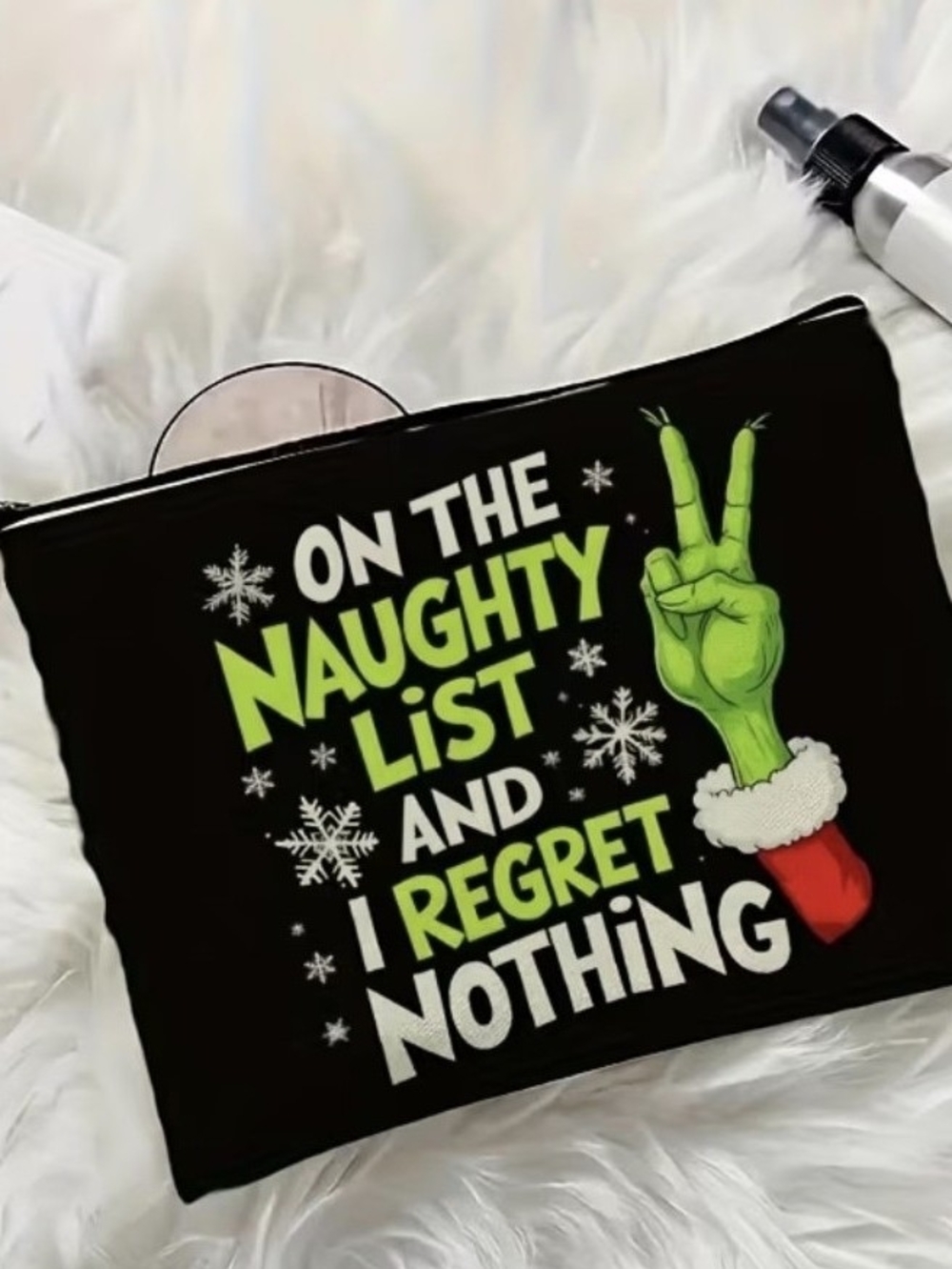 'On The Naughty List' Holiday Cosmetic Bag